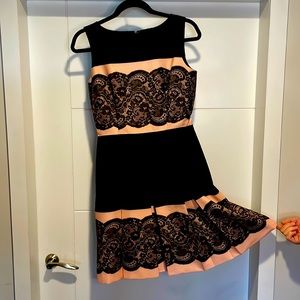 TAHARI Black and Pink Dress